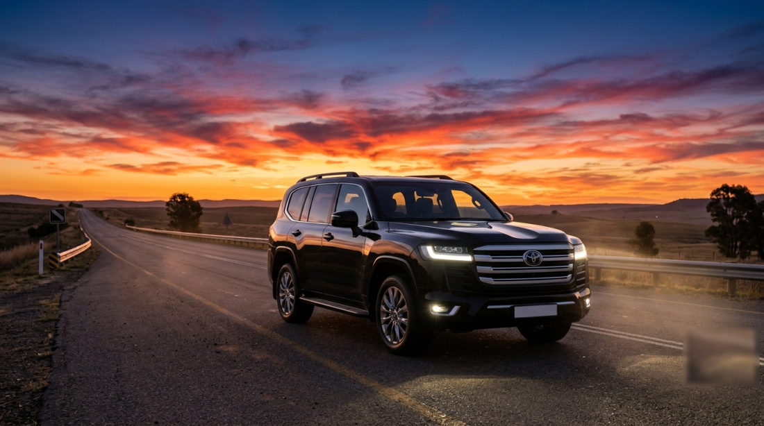 HL Rent A Car — viatura ao pôr do sol